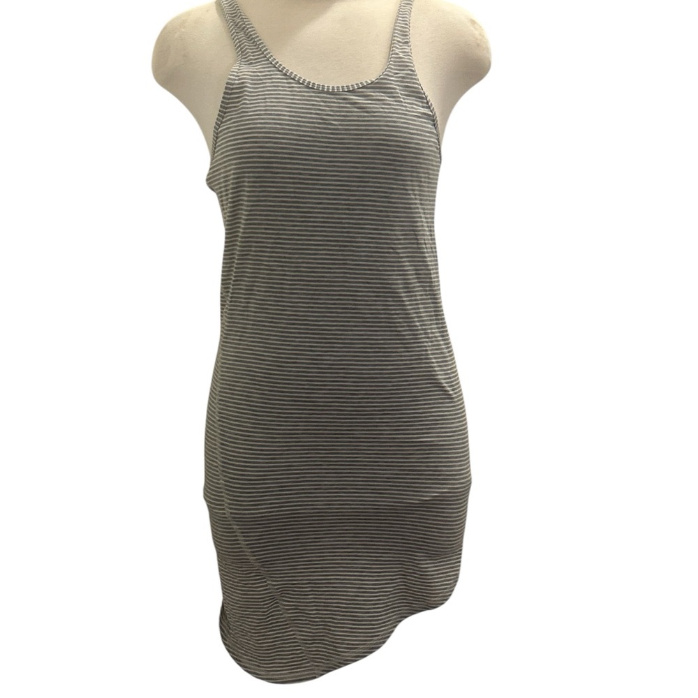 lululemon athletica Striped Tank Top  Gray and White Asymmetrical Dress Size 6